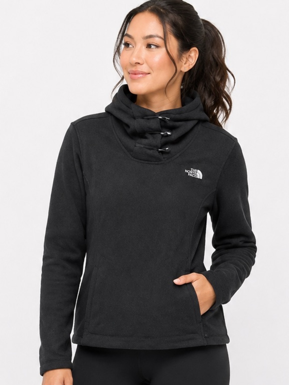 The North Face Womens Jacket Crescent Fleece Hooded Pull Over size XL gray